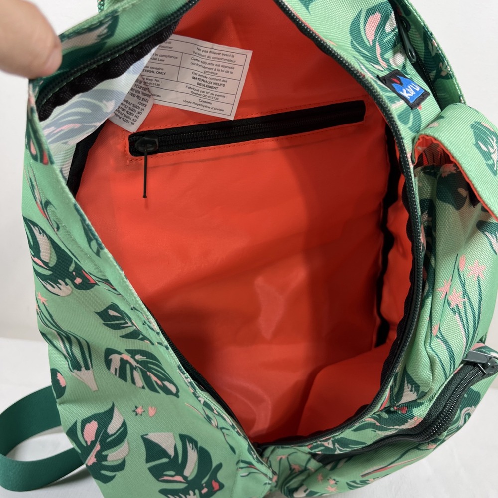 Kavu Rope Sack Leaf Print Nylon Sling Backpack Boho Outdoors Hiking Bag Casual - Picture 10 of 16